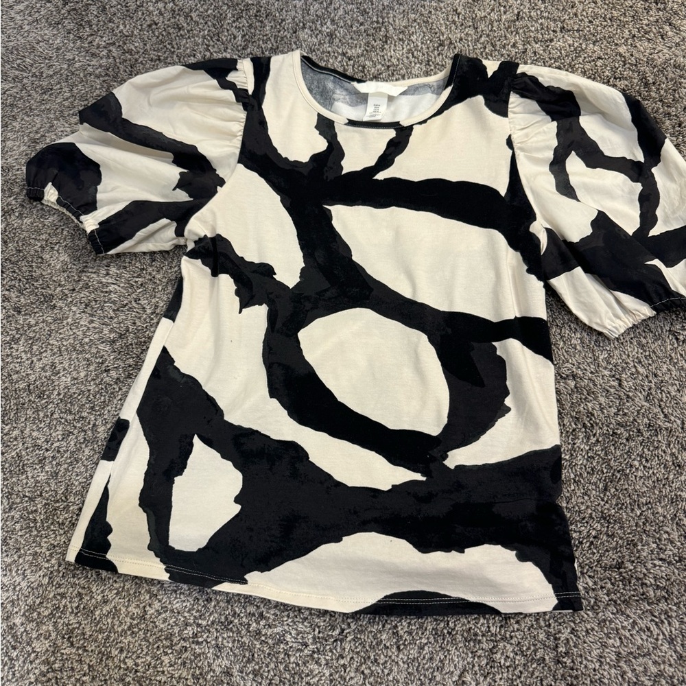 h and m puff sleeve shirt